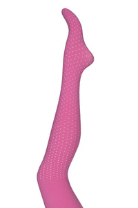 Verdens beste og kuleste strømpebukse i kraftig rosa prikket spandex kvalitet onesize