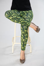Last inn bildet i Galleri-visningsprogrammet, Mønstret grønn leggings tights i økologisk bomull på nett hos fashionintheforest